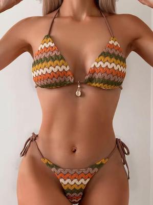 2026 Europejski i Amerykański Damski Seksowny Dwuczęściowy Podzielony Kostium Kąpielowy Bikini