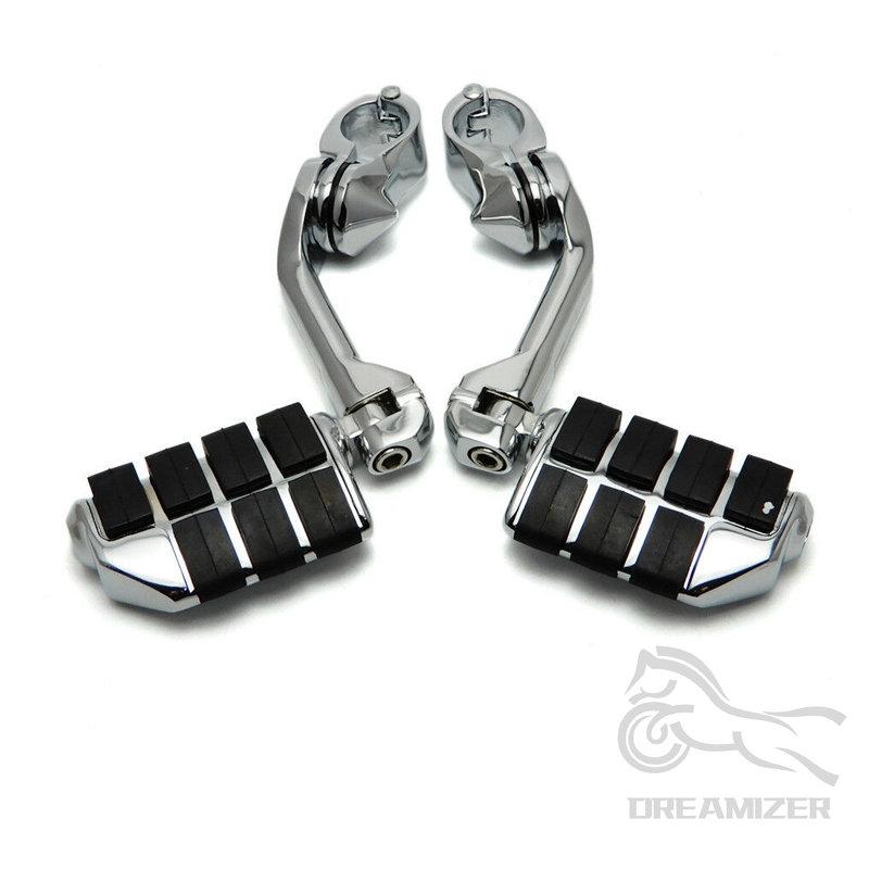 Adjustable 32mm Highway Pegs Motorcycle Footpegs Engine Guard Crash Bar Footrest Mount For Harley Sportster XL Dyna