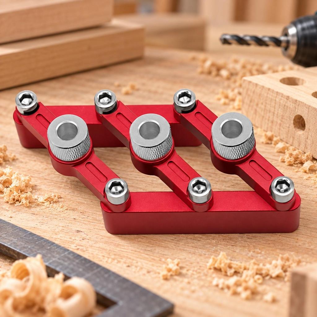 Woodworking Dowel-Jig with Bushings Rigid Wood Joint Tool Accurate
