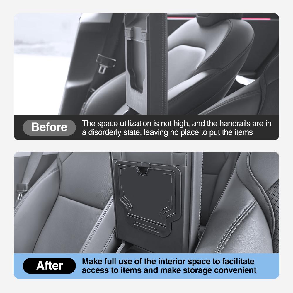 Heenvn Center Console Hidden Storage Box For Tesla Model 3 Highland Model Y Juniper 2025 2026 ABS Armrest Hidden Cover Interior