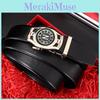 Versatile Belt Leather With Compass Alloy Automatic Buckle For Attire Business