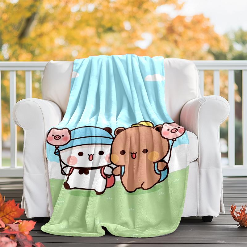Bubu Dudu Theme Printed Blanket - Perfect for Couch, Bed, Travel & Outdoor Use | Machine Washable, Cozy & Durable.