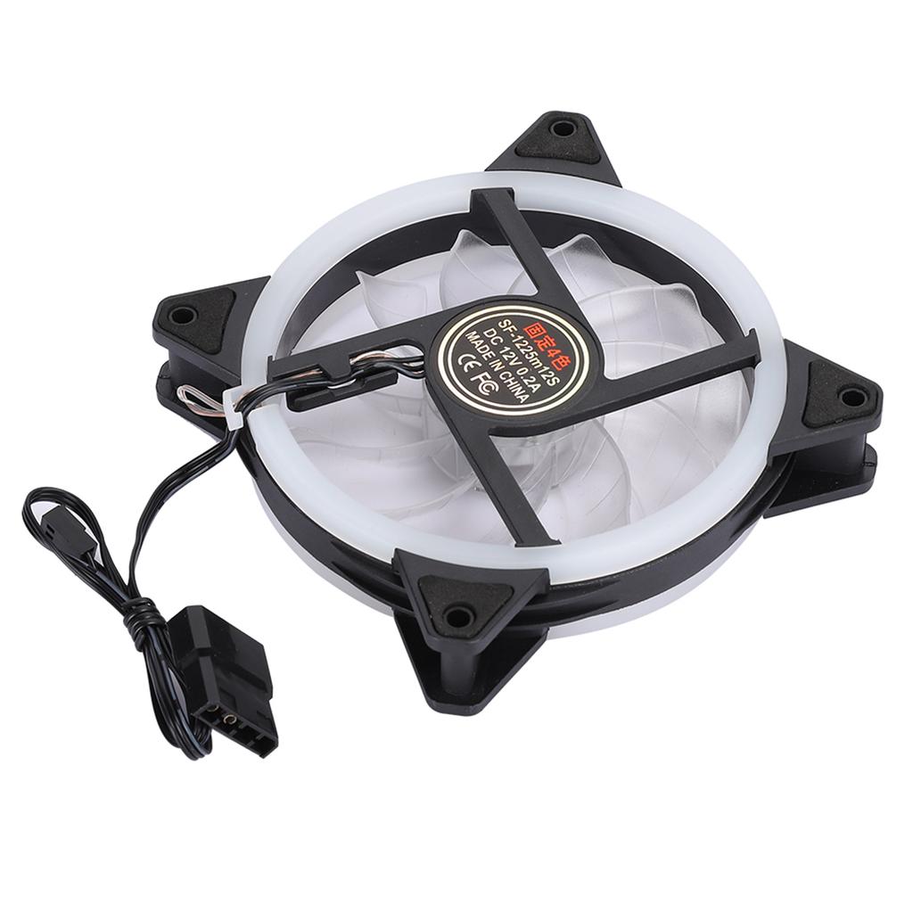 RGB Fan Multicolored Chassis Fans Desktop Computer CPU Cooling Aurora Silent 12cm(Aurora Double Aperture Multicolored