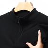 Men’s Fleece-Lined Half-Zip Pullover Sweater – Trendy Long-Sleeve Knitwear with Half-High Collar for Autumn/Winter.