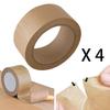 4 Rolls Kraft Paper Packing Tape 5cm*50m Strong Adhesive Eco‑Friendly Paper Tape for Carton Sealing