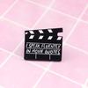 Creative Movie Clapboard Enamel Brooch Pin Unisex Denim Jacket Collar Badge
