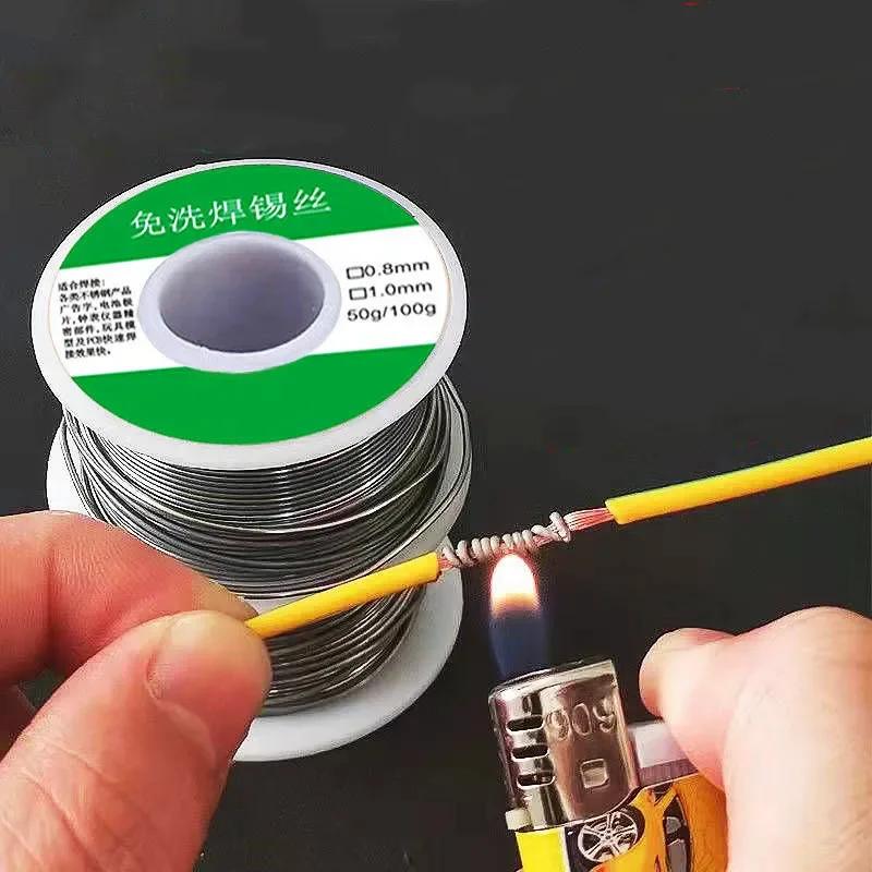 50/100G Blechdraht Lötlitze mit Flussmittel Schmelzpunkt Kolophoniumkern Lötrolle No-clean Elektrische Reparatur Lötmittel Zum Löten