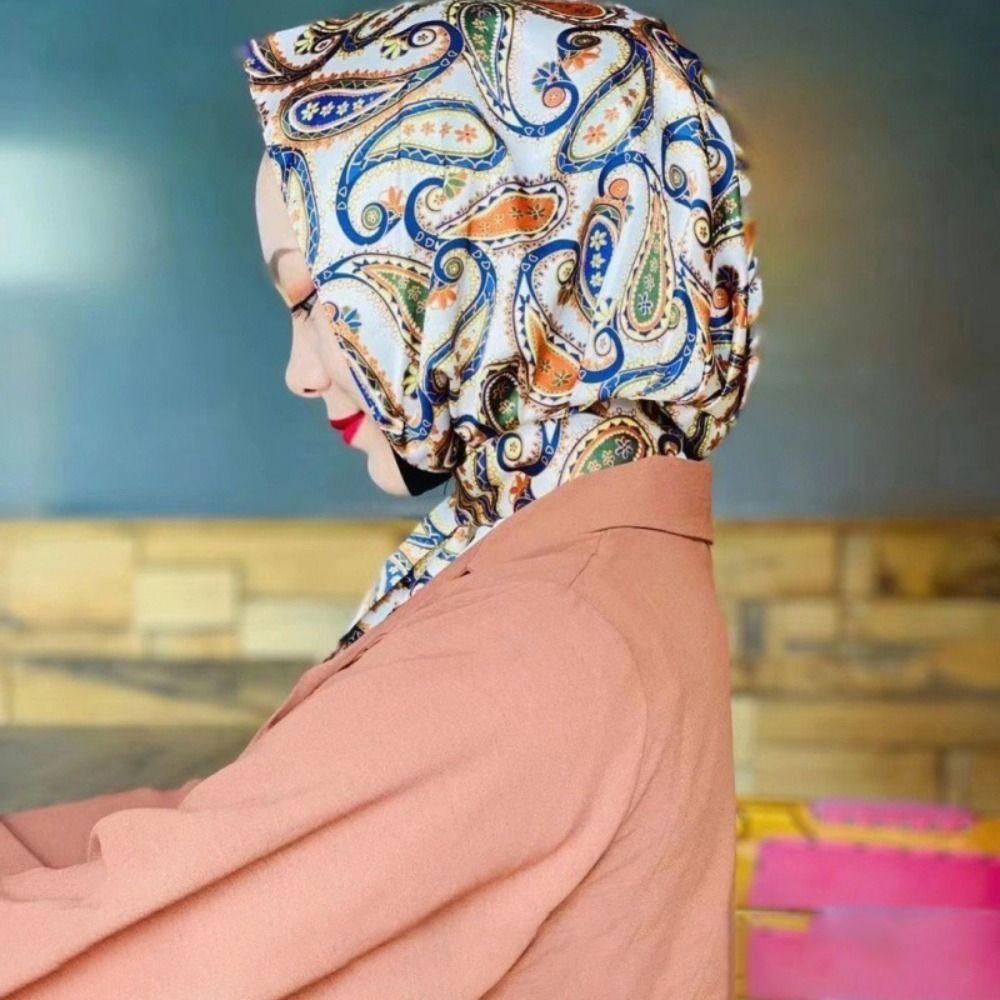 Simulation Silk Baotou Hat Soft Headscarf Summer Islamic Hat  Women