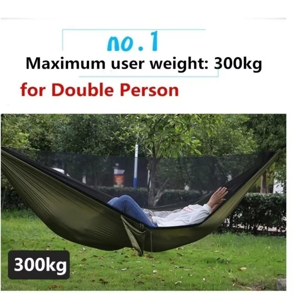 Double Persons hammock Lightweight Parachute Fabric Outdoor Hammock with Net for Camping Travel Outdoor Relaxation 260x120cm