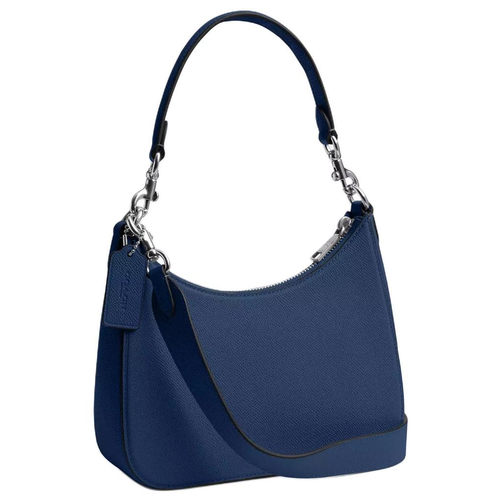 Coach Hobo 23 Logo Letter Tag Hardware Zipper Crossgrain Leather Handheld Shoulder Crossbody Bag Medium Unisex bags Dark-Blue CJ842-DEB