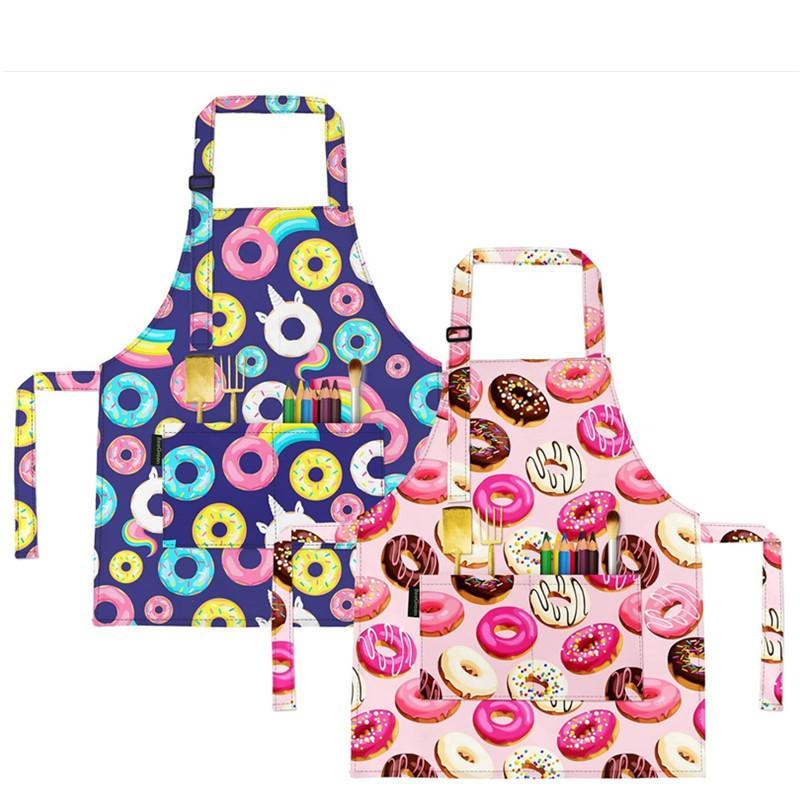Kids Art Smock Waterproof Apron Polyester Anti Stain Painting Craft Kitchen Classroom Toddler