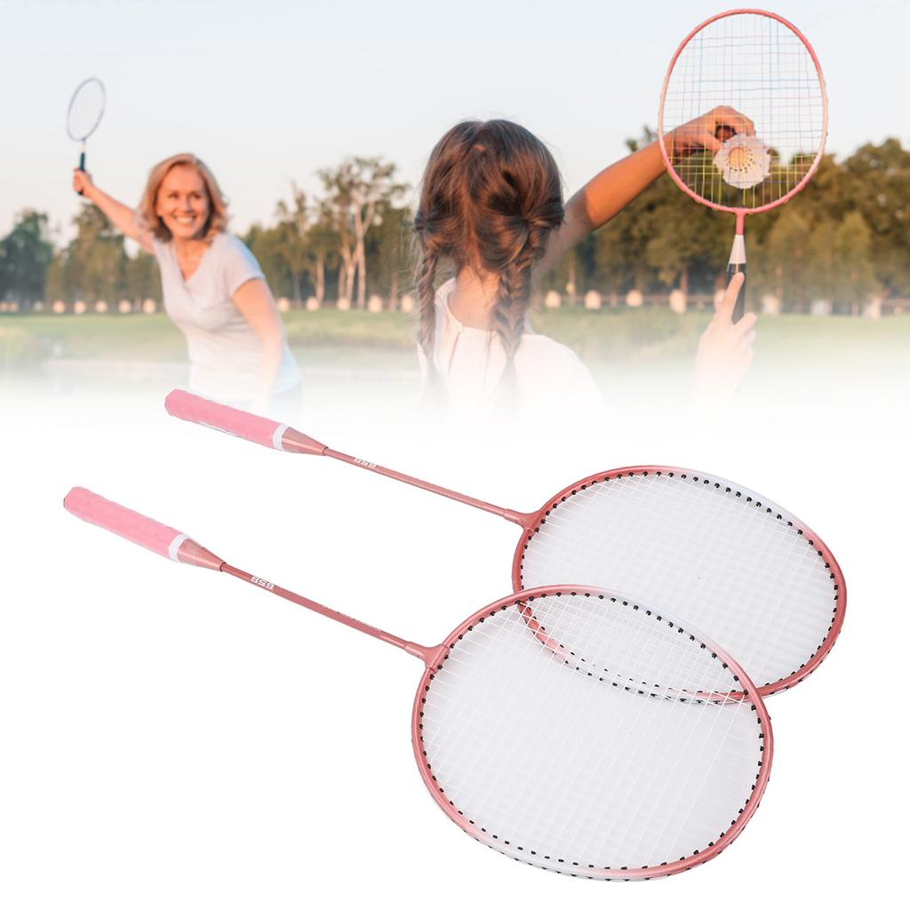 Badminton Set Professional Iron Alloy Badminton Racket with 3 Shuttlecocks Carrying Bag for Beginner Child Adult