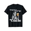 European Size Funny Cool-Ass Uncle Skeleton T-Shirt for & Polyester Casual Short Sleeve Tee with Thumbs Up Skeleton & Beer Mug Print