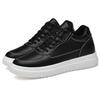 Spring Men's 10cm Height-Boosting Casual White Board Shoes: Comfortable & Versatile