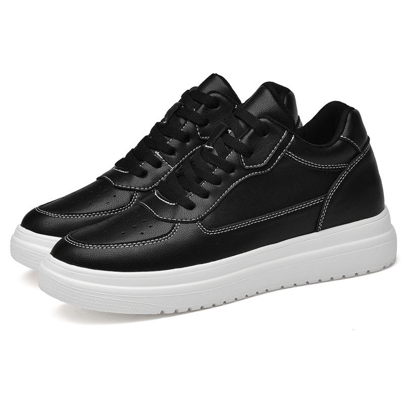 Spring Men's 10cm Height-Boosting Casual White Board Shoes: Comfortable & Versatile