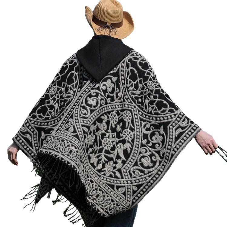 Herren Gestrickte Offene Schalwickel Weicher Vintage Poncho Umhang Lässige Übergroße Schals Strickjackenwickel Mit Kapuze Decke Leichter Schal Schal für Herren