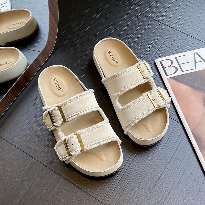 2026 Summer Slides Pantofle Platfor Female Shoes Ladies' Slippers Platform  Soft Slides Retro Concise Slippers Women Summer Shoe