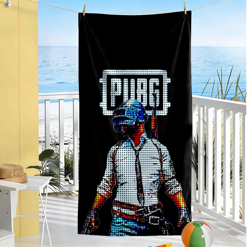 Pubg Mobile Beach Towel Super Soft Microfiber Quickdry Fabric Comfortable Lightweight Suitable for Swimming, Gym, Camping, Yoga Vacation