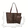 Vintage Animal Print Autumn New Leopard Print Suit Shoulder Bag, European and American Large Capacity Fashion Personalized Casual Style