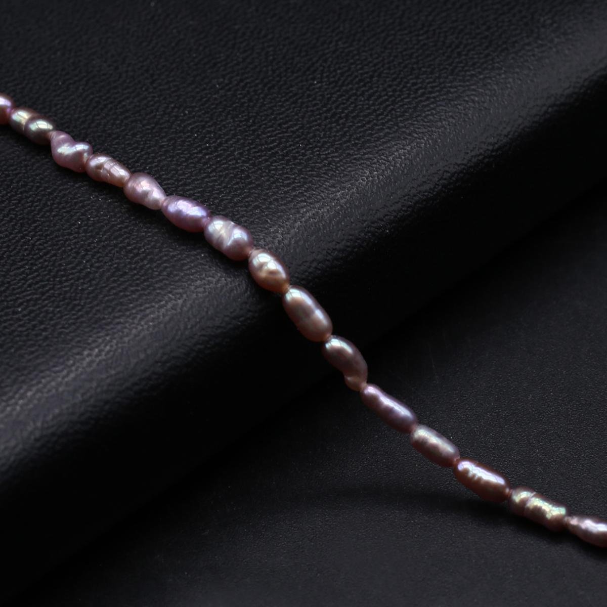 

1String, Luxury Natural Freshwater Pearls, 2.8-3.2mm, Handmade Rice-Shaped Pearl Beads for Jewelry Making DIY Crafts, Wedding Gift for Women, 36cm 1String/2.8-3.2mm-36cm фіолетовий
