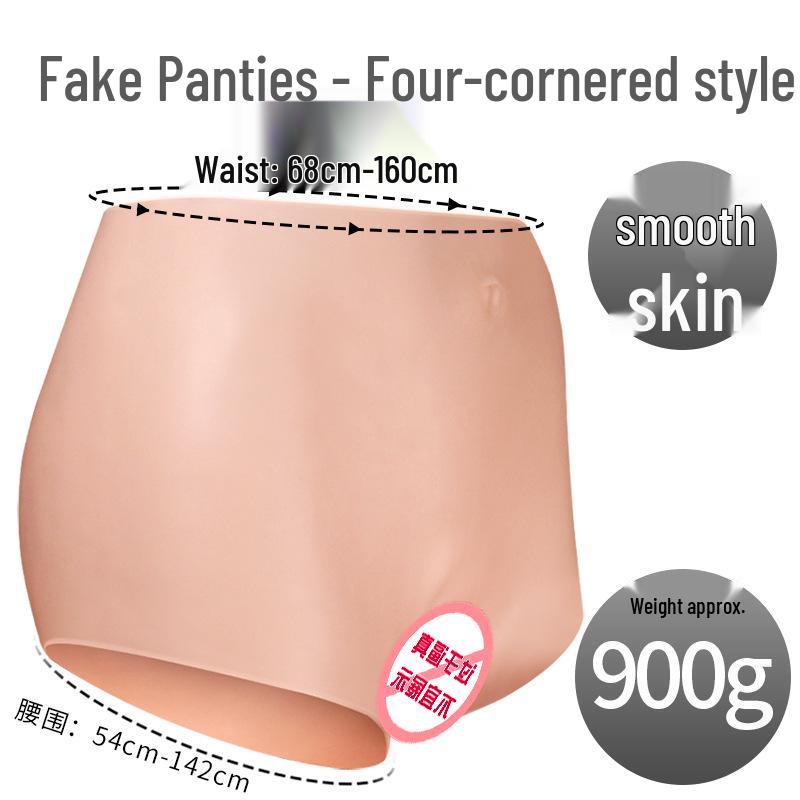 Dlouhé silikonové kalhotky Vagina pro lesby - Měkká nositelná intimní hračka