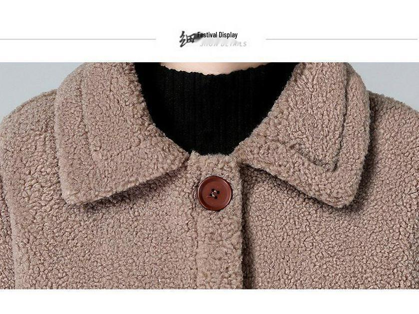 2023 Shearling Coat Women's Mid-Length Thickened Lambswool Fleece