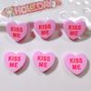 10Pcs New Cute Cartoon Heart Shaped KISS ME Series Flat Back Ornament Jewelry Bows Accessories