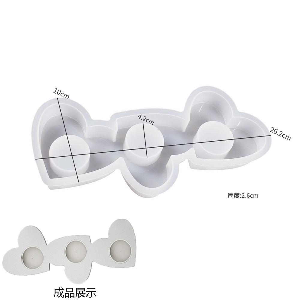 DIY Crystal Drop Glue Heart Porous Candle Holder Valentine's Day Candlelight Dinner Gypsum Candle Cup Epoxy Resin Silicone Mold