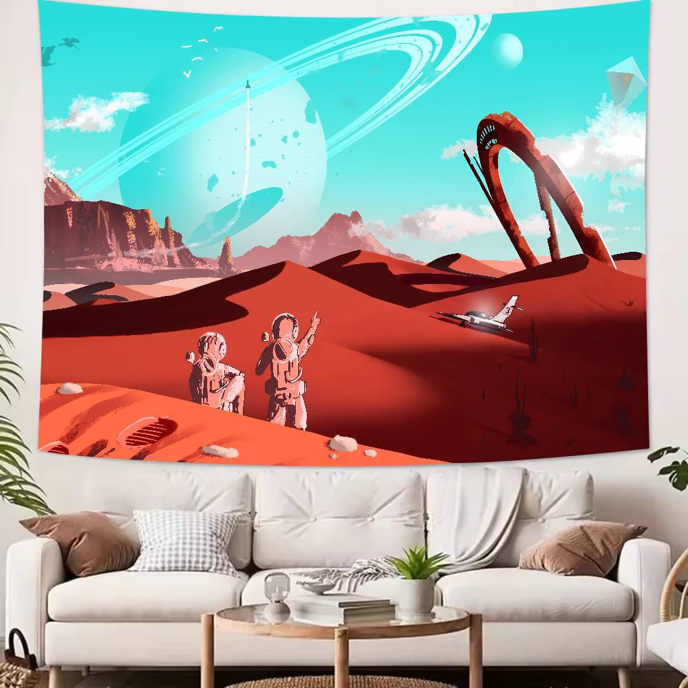 Mode Erkundung Rollenspiele Cool Heiß No Mans Sky Wandteppich Dekoration Schlafzimmer Wohnheim Hintergrundtuch Wandteppich