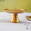 Golden High Footed Fruit Plate Ceramic Decorative Plate Snack Tray Refreshment Tray Dessert Bowl Cake Stand Pastry Plates Dish