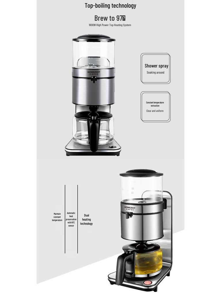 High-End Automatic American Drip Coffee & Tea Brewer for Home Use