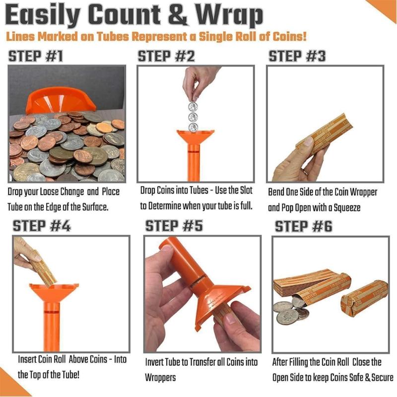 Coin Counter Coin Sorters Coded Coin Tubes and Assorte Coin Wrappers Improve Home Aesthetic Coin Sorter Ornaments