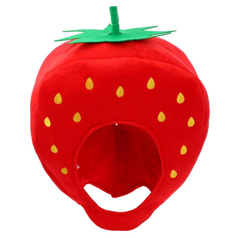 Funny Cute Plush Strawberry Headband For Girl Boy Keep Warm Plush Toys Hat Plush Headgear Creative Novelty Photo Props Cap
