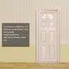 Rural Farmhouse Styles Unpainted Wood Door with Semicircular Sun Window for 1/12 Scale Doll House Scene Arrangement