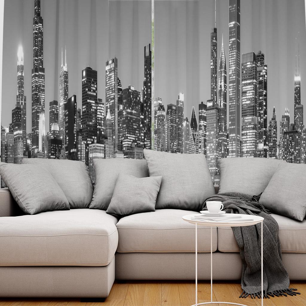 Night Panorama City Luxury Home Curtains Modern Home Supplies Living Room Bedroom Custom Curtains