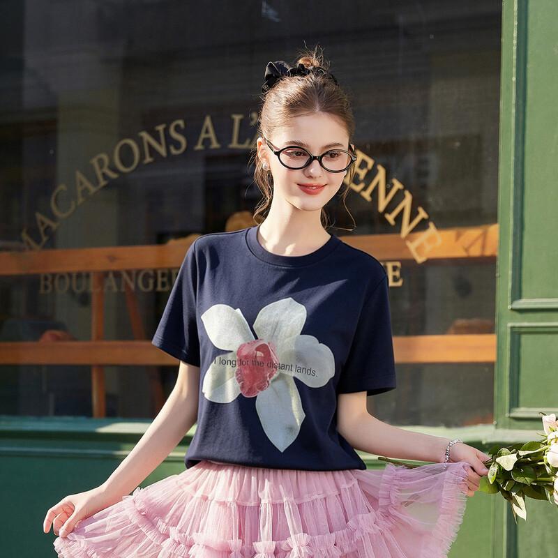 Women's Floral Print Short Sleeve T-shirt