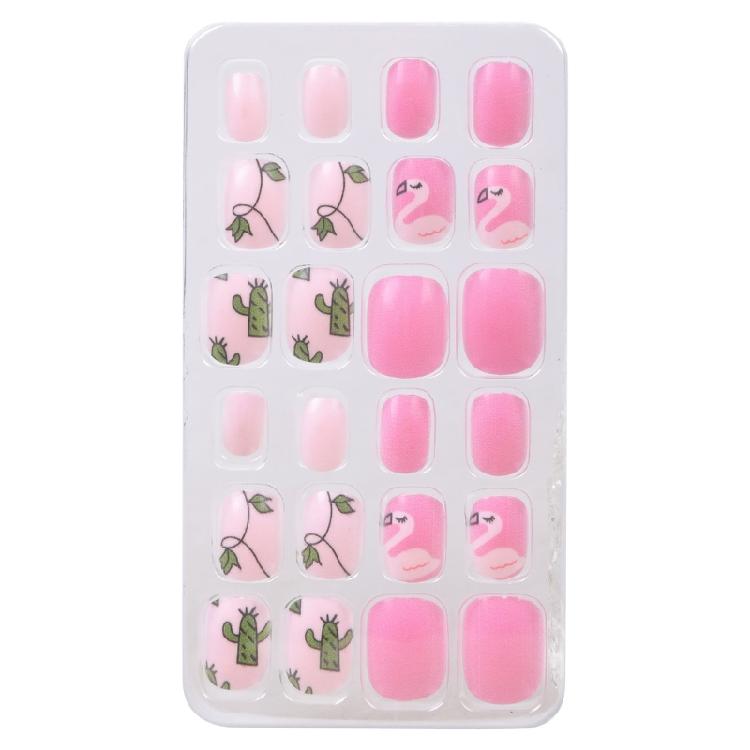 Nalepovací nehty Dětské Růžové Jednoduchý vzor Falešné nehty Nail Art Falešné nehty Nalepovací