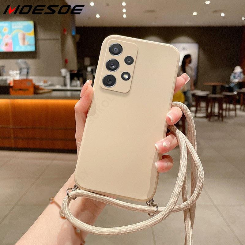 Für Samsung Galaxy S25 Edge S24 S23 S22 Ultra S21 S24 FE A56 A52 A53 A54 A55 A16 5G TPU Weiche Umhängehülle Crossbody-Gurt Abdeckung