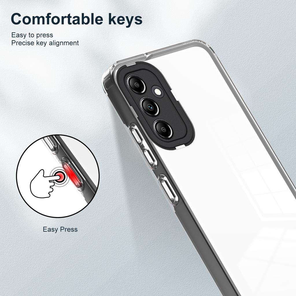 For Samsung Galaxy A14 5G/A14 4G 3-in-1 Transparent Phone Cover TPU+PC Camera Protection Anti-drop Case
