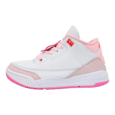 Air 3 Retro GS Spring Flowers Kids Sneakers Pink Pearl-Pink Hyper-Orange-Pink-Bloom-Pink-Glow-Light-Aqua-Sail II0599-600