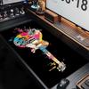 XXL Gaming Mouse Pad Vintage Electric Guitar Graffiti Splash Rock Music Deskmat Non-Slip Rubber Computer Keyboard Mouse Mats