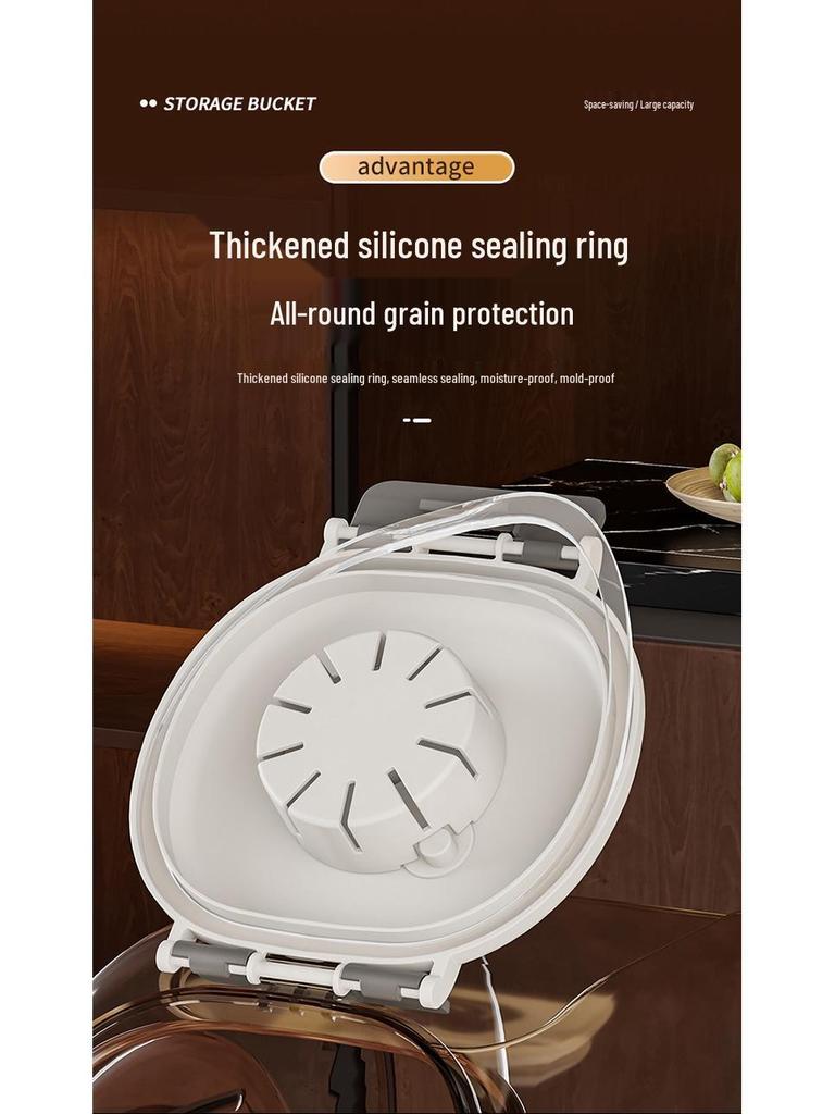 Large Capacity Sealed Moisture-Proof Pet Food Storage Bucket, Transparent for Cat and Dog Food