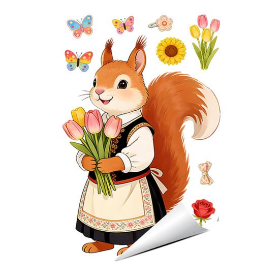 

Весенний Лис Наклейки на Окно Мультяшный Лис Цветы Бабочки Стеклянная Наклейка Съемные Милые Животные Наклейки на Окна для Дома Офиса Магазина Декор I