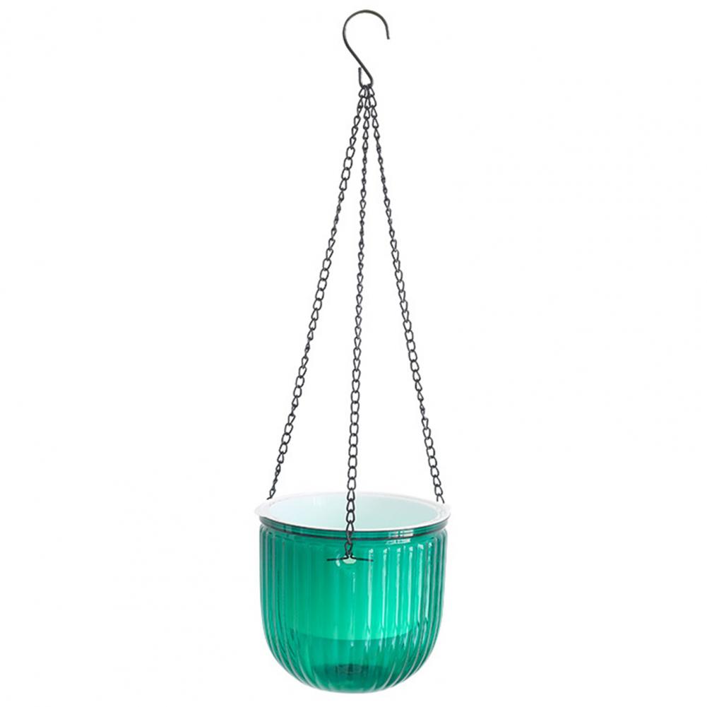 1 Set Hanging Flowerpot Self-Watering Visible Water Level Hanging Planter Pot Basket with Drainage Holes for Indoor Outdoor