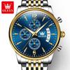 OLEVS Men's Watches Waterproof Luminous Sport Watch Chronograph Multifunction Business Fashion Gold Men's Quartz Watch