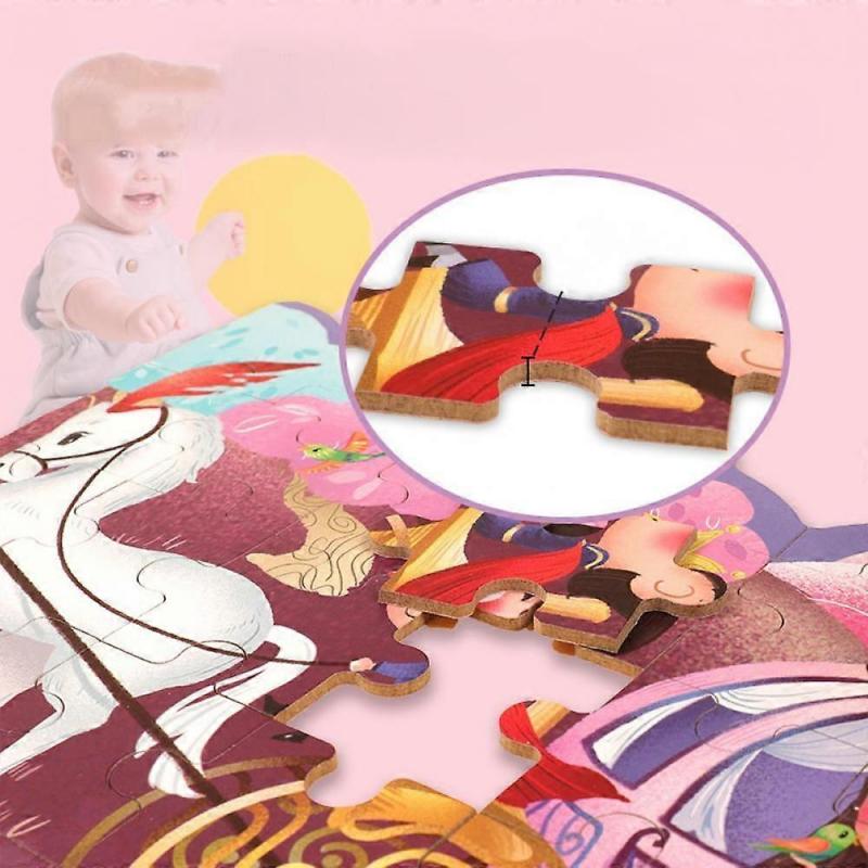 Children's Puzzle Toys, Wooden Flat Puzzle Pieces, Children's Enlightenment Style Wooden Iron Box, Irregular Puzzle Pieces