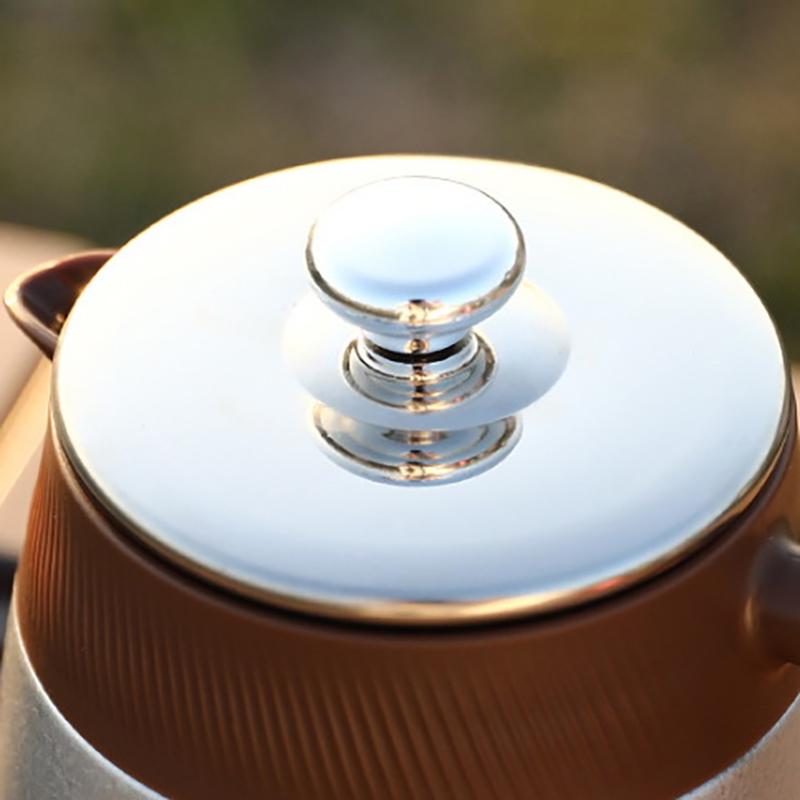 New High-end Titanium-coated Thermos Kettle, Tea And Water Separation Teapot, Large-capacity Coffee Pot With Handle