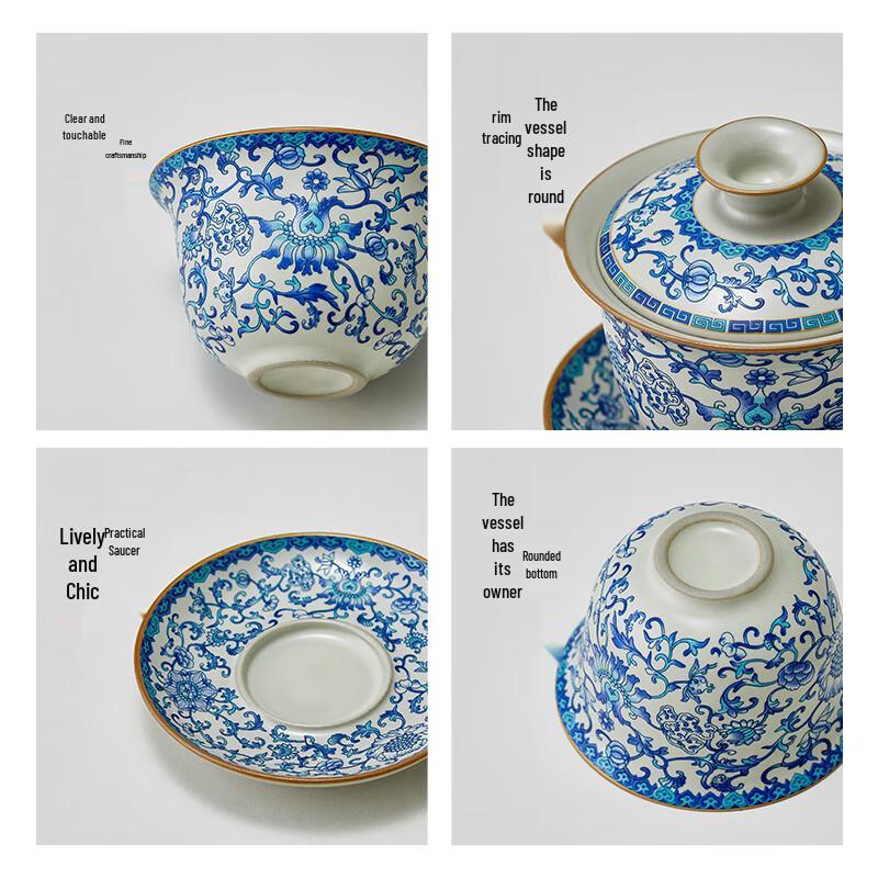 Mingguang Sancai Ru Kiln Gaiwan Tea Set