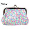 Elegant Coin Wallet Women Purse, with Metal Hinge And Kiss-lock Design, Lightweight Portable Purse Mini Wallet, Sequined Glitter Vintage Pouch