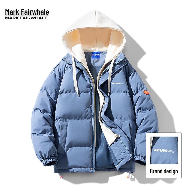 Mark Fairwhale Men's Faux 2-Piece Hooded Puffer Jacket